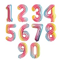 Balão Metalizado Multicolor Número